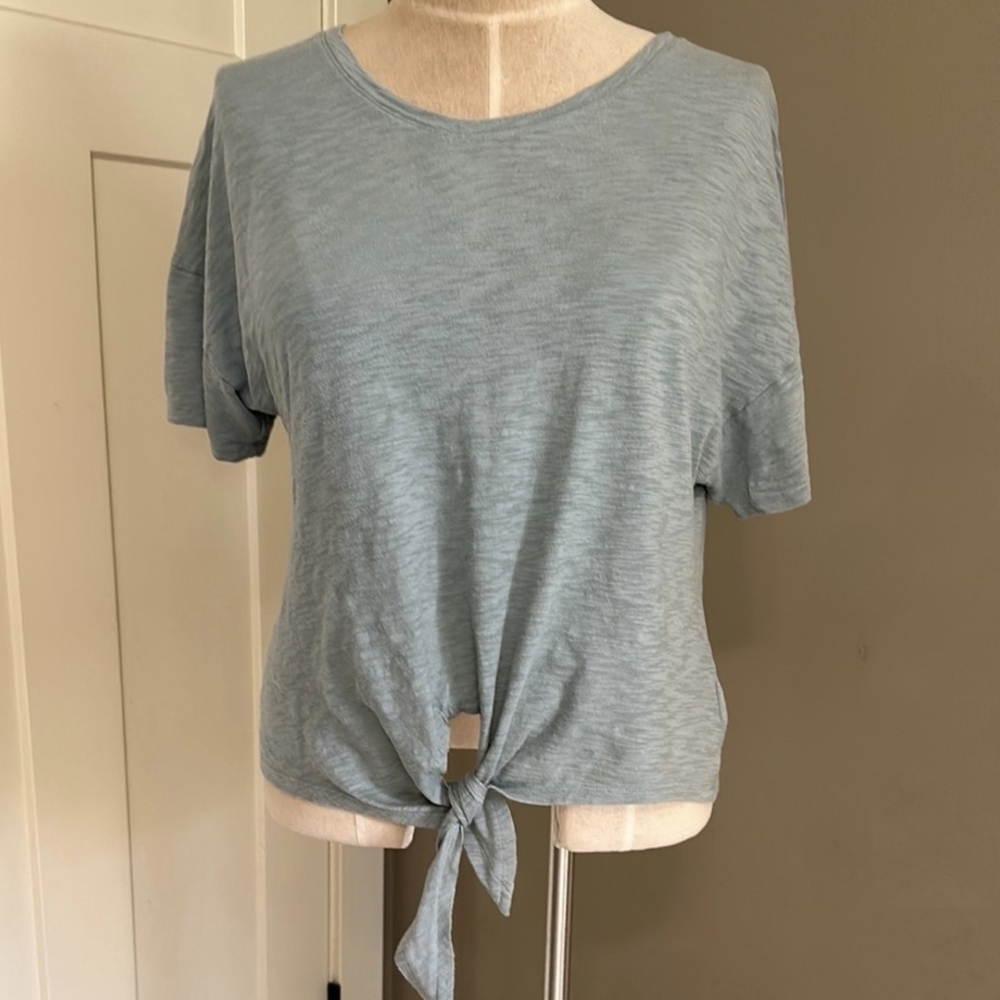 GAP Gray Relaxed Tie Front Tee